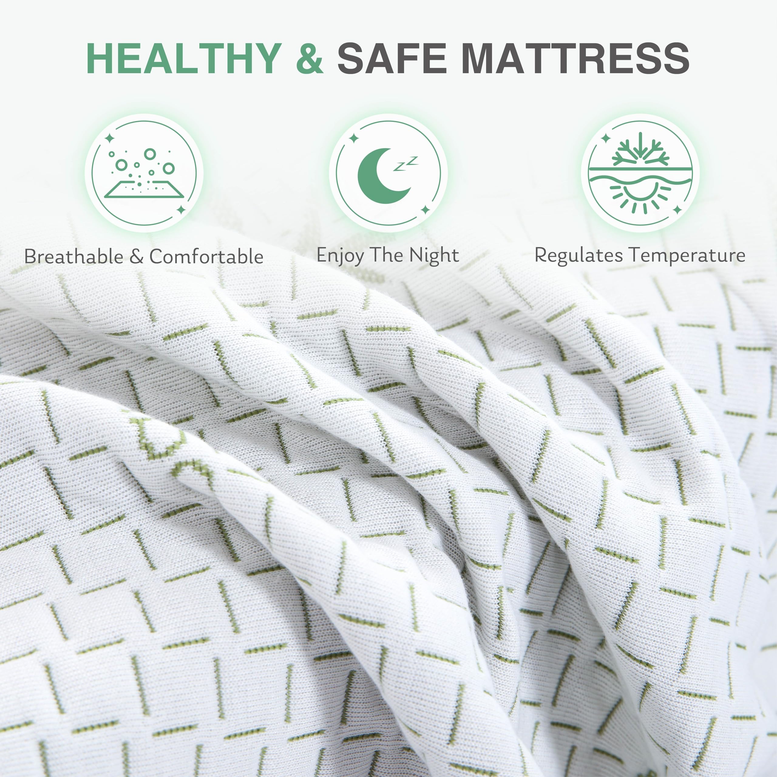 6 Inch Twin Mattress for Kids & Bunk Beds - Cooling Memory Foam with Green Tea Gel, Medium Firm, Fiberglass Free, Certipur-US Certified - Made in USA with US Foam & Global Materials (38x75x6