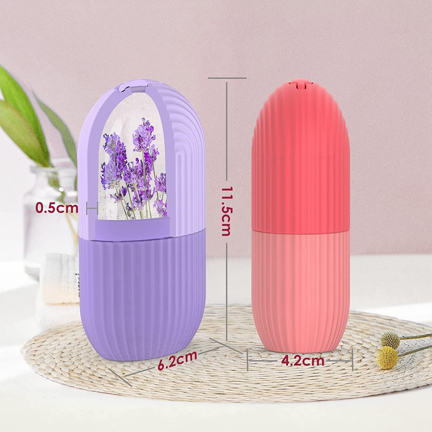 E-Cosmos Silicone Ice Face Roller & Facial Cube for Eyes & Neck Massage - Reduce Dark Circles, Shrink Pores, Skin Care & Beauty - Multicolor Ice Mould for Home Spa & Kitchen Use