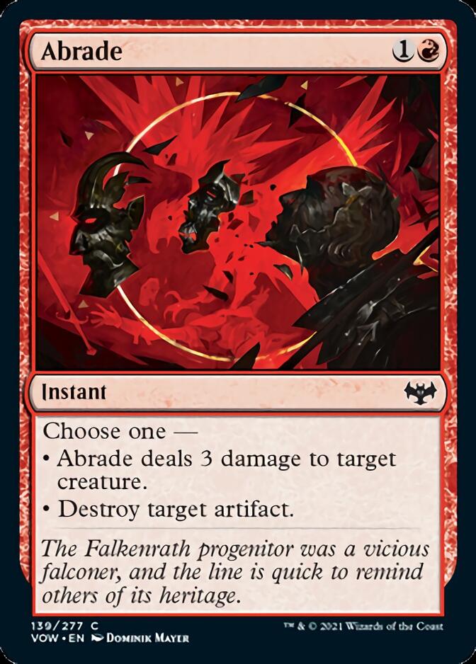 Abrade - Innistrad: Crimson Vow MTG Card | Magic: The Gathering Burn & Artifact Removal Spell | Perfect for Commander & Standard Decks