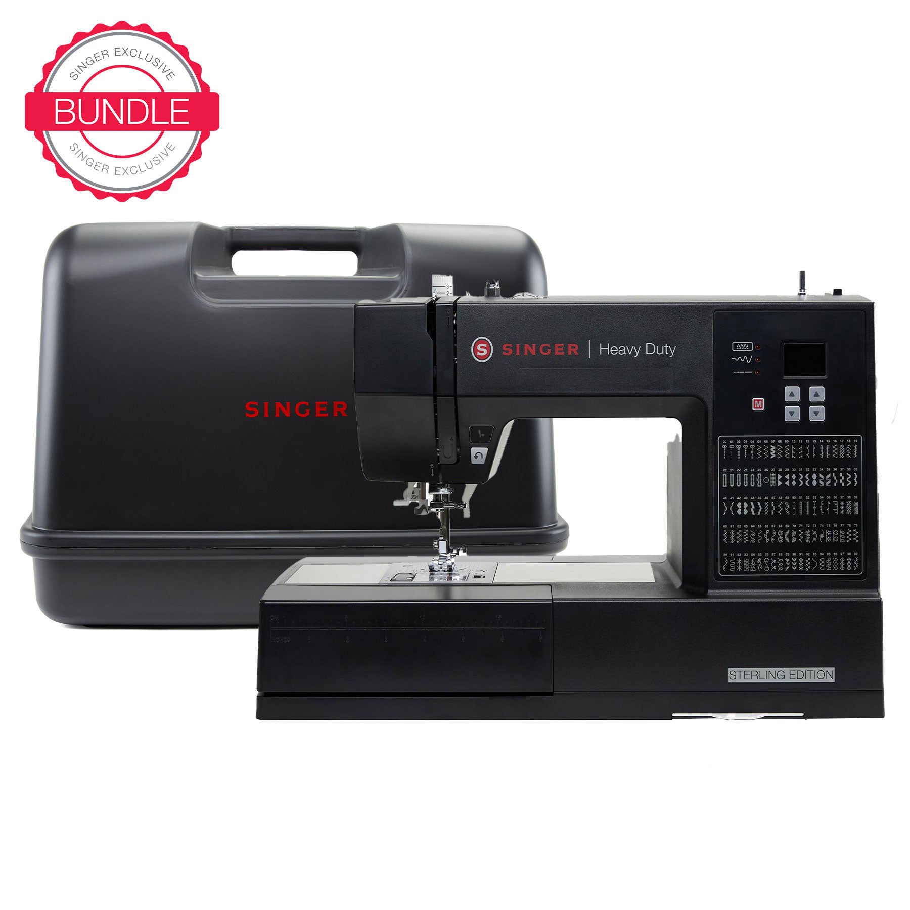Heavy Duty 6600C Sterling Sewing Machine with Black Hard Case - Professional Industrial Sewing Equipment for Leather, Denim & Heavy Fabrics - Perfect for Tailors, Upholstery & DIY Projects