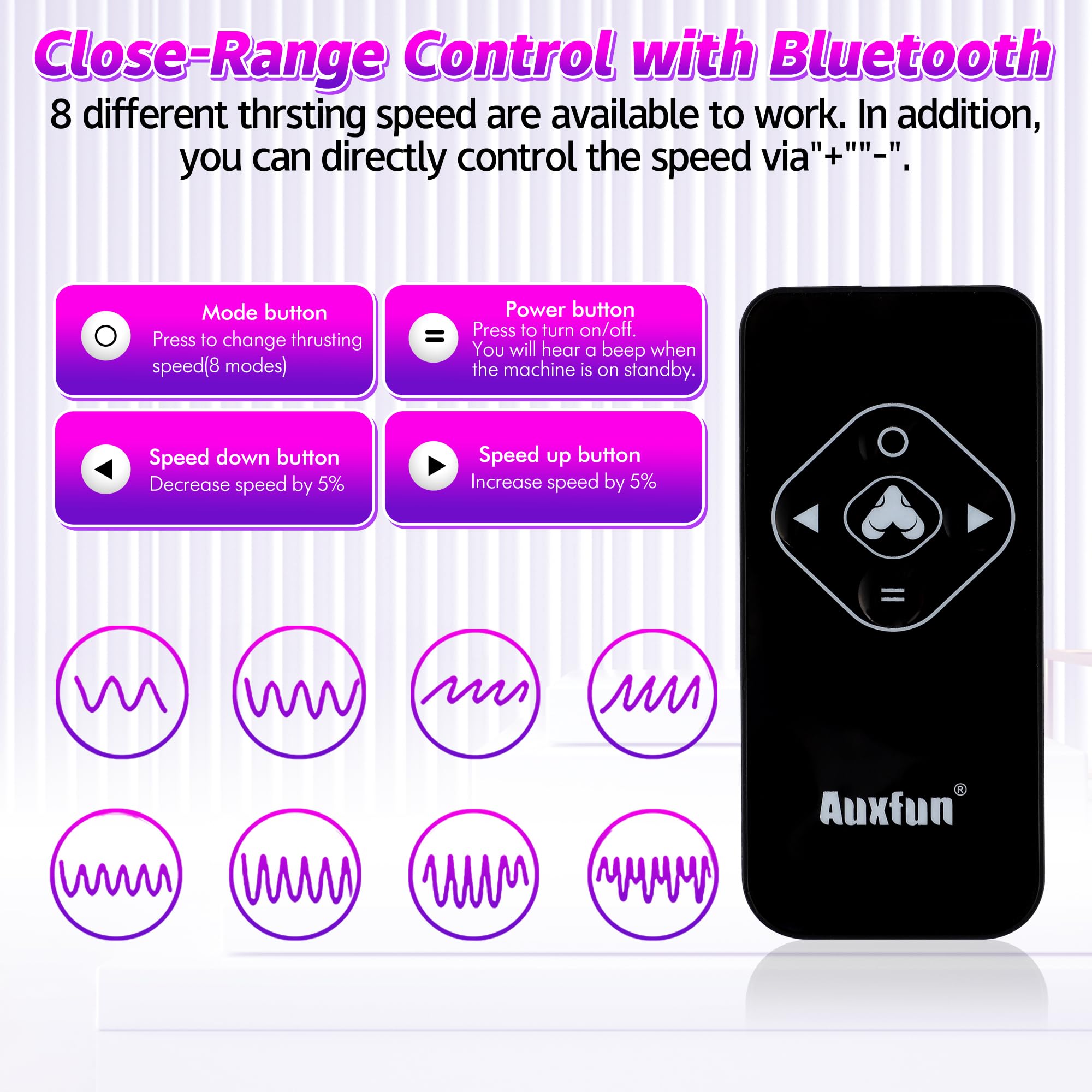 AUXFUN Thrusting Sex Machine for Men & Women - Premium Vac-U-Lock Dildo Adapter with 5 Attachments, Remote Control Adult Toy for Couples & Solo Play - Enhance Intimacy in Bedroom & BDSM Scenes