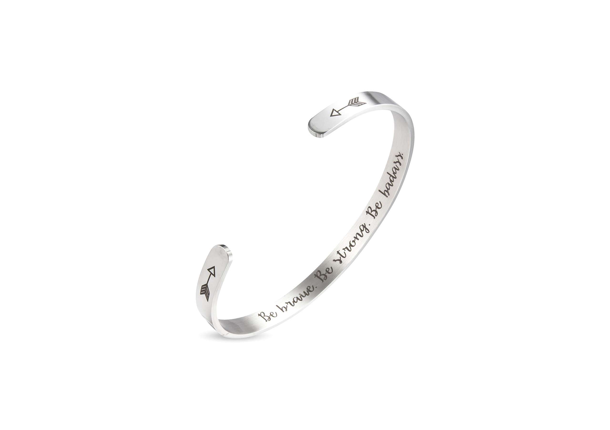 ANKINGPiiN Inspirational Bracelets for Women & Men - Motivational Cuff Bangle with Personalized Mantra, Friendship Jewelry Gift in Box - Perfect for Birthdays, Graduation & Daily Encouragement