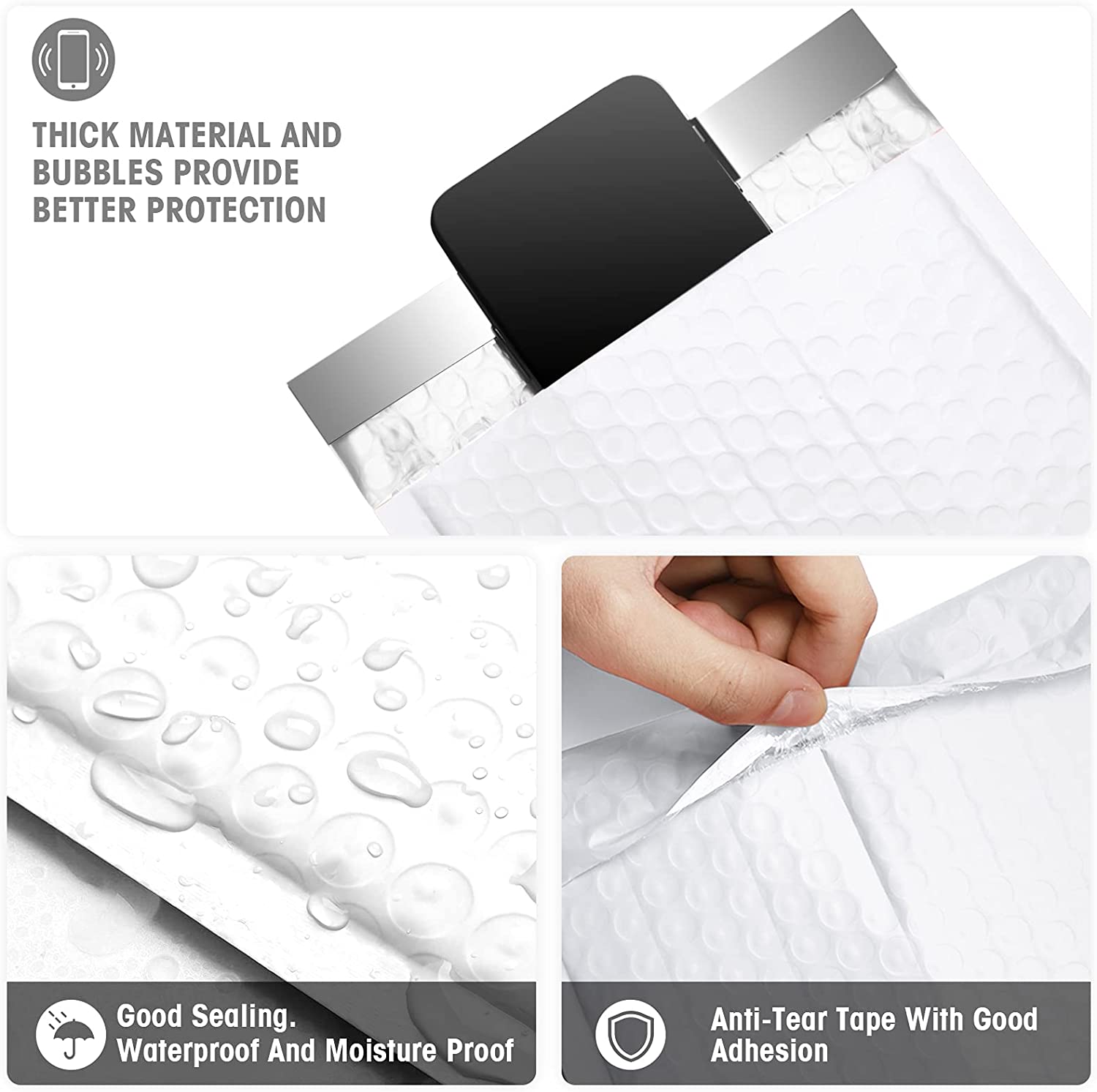 6x10 Inch Bubble Mailers - Self-Sealing Padded Envelopes for Shipping, Mailing & Packaging - Perfect for Ecommerce, Small Businesses & Online Sellers (Pack of 50/100/200) - Great for Shipping Jewelry, Books, DVDs & Small Items