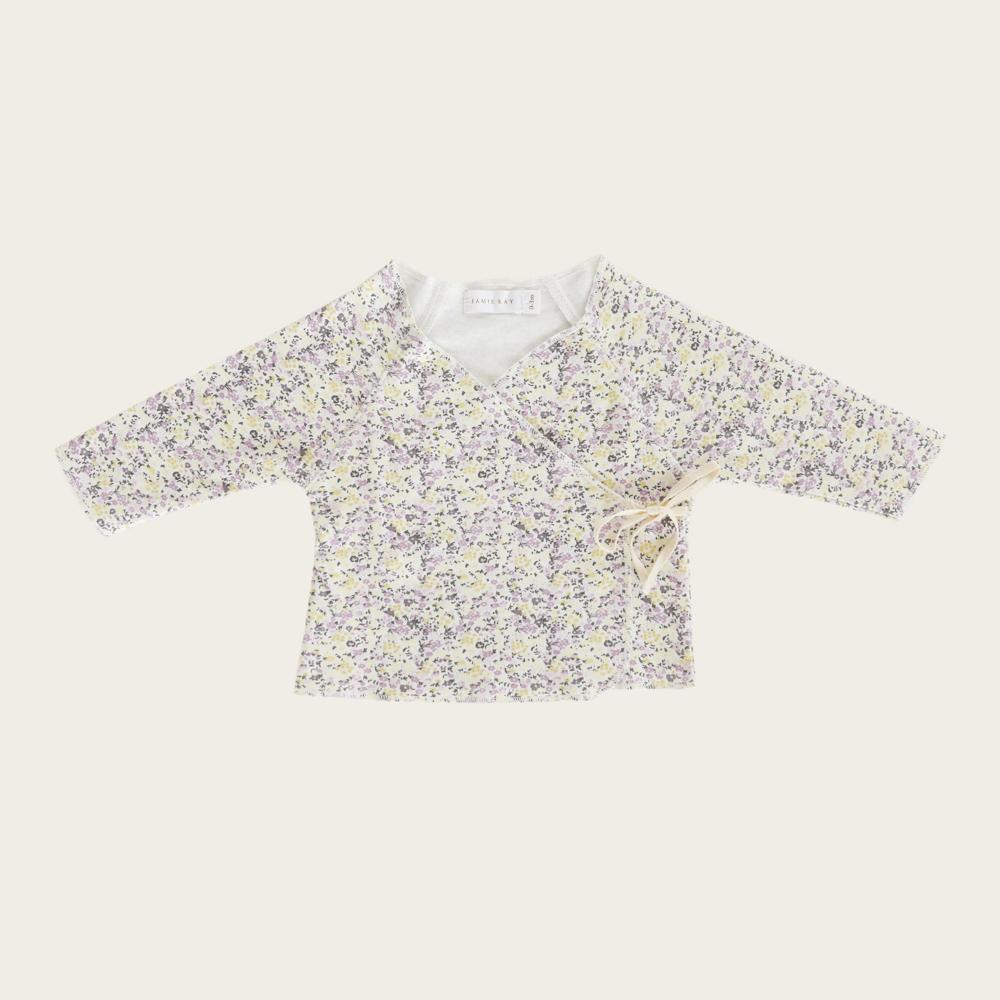 Stylish Summer Floral Wrap Top - 100% Organic Cotton Women's Blouse for Beach, Vacation & Casual Wear