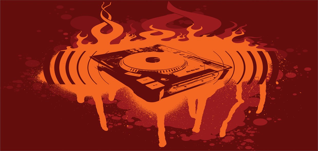 Psychedelic Music Turntable Ceramic Pen Holder - Dark Grunge Graffiti Design Desk Organizer for Office & Home (Burgundy/Orange/Maroon) | Perfect for Artists, DJs & Music Lovers Workspace Decor