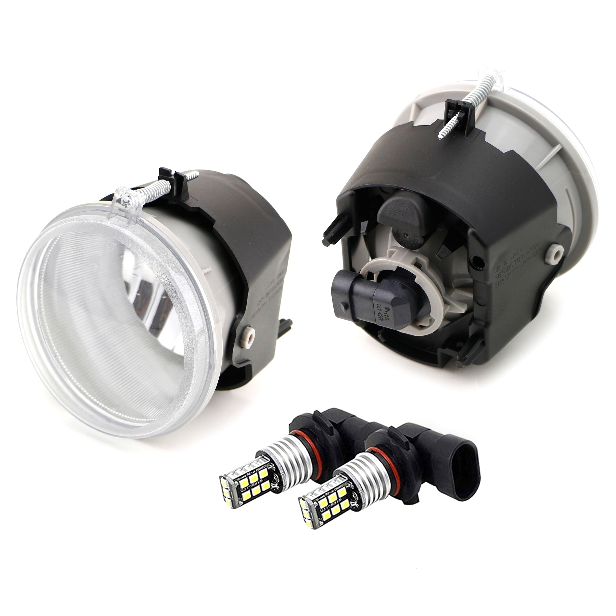 Clear Lens Fog Lamps with White H10 LED Bulbs Combo Kit for Dodge Durango Chrysler 300 Jeep Grand Cherokee - Upgrade Your Headlights for Foggy & Night Driving