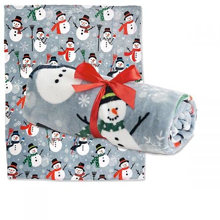 Snowmen Plush Throw Blanket 50x60