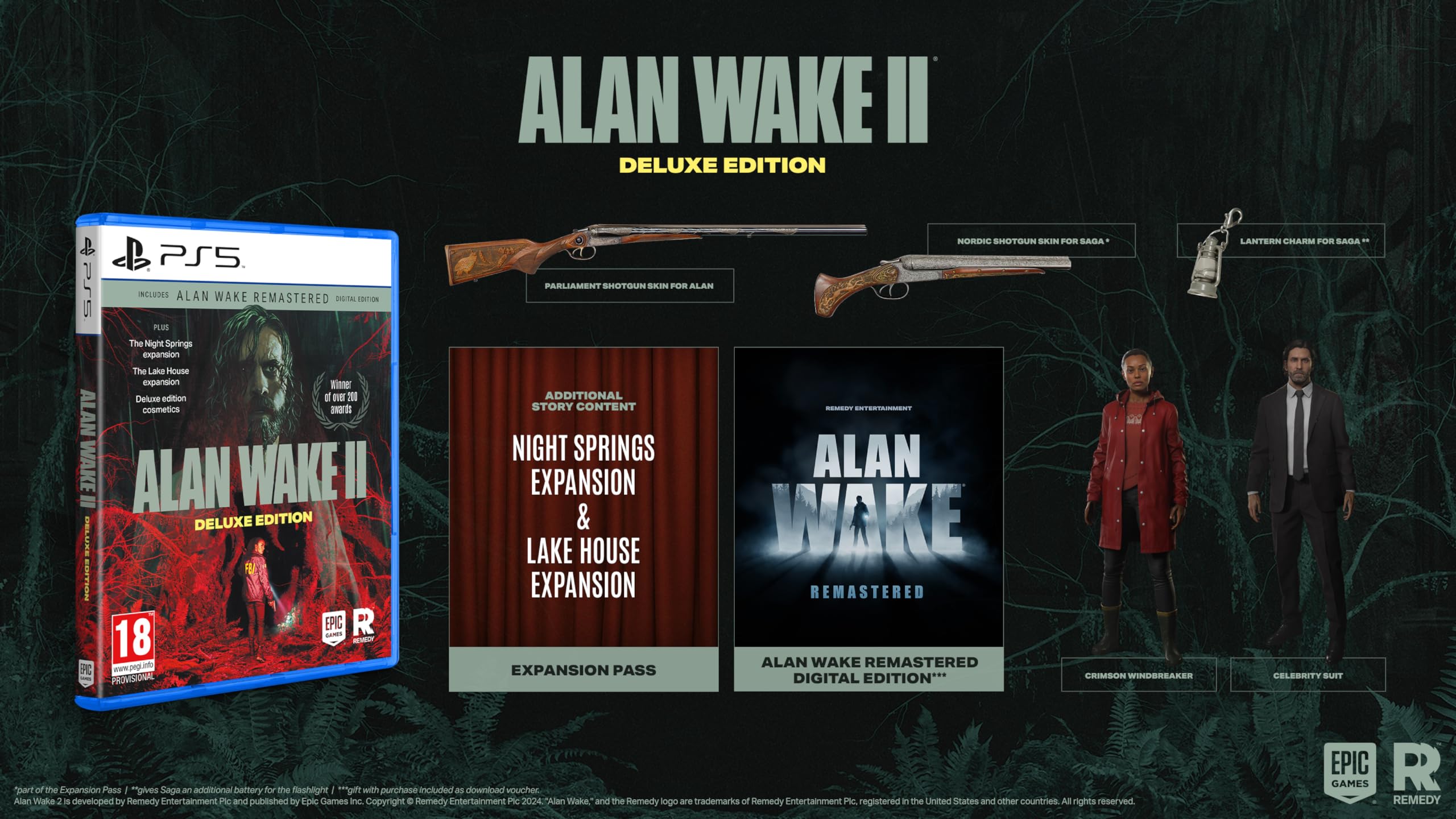 Alan Wake 2 Deluxe Edition for PS5 - Psychological Horror Game with Enhanced Graphics | Perfect for Horror Fans & Thriller Game Enthusiasts