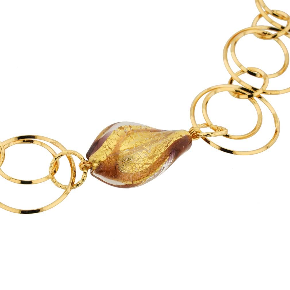 Venetian Murano Glass Royal Cascade Necklace – Handmade Italian Jewelry for Women, Elegant Gift for Weddings & Special Occasions