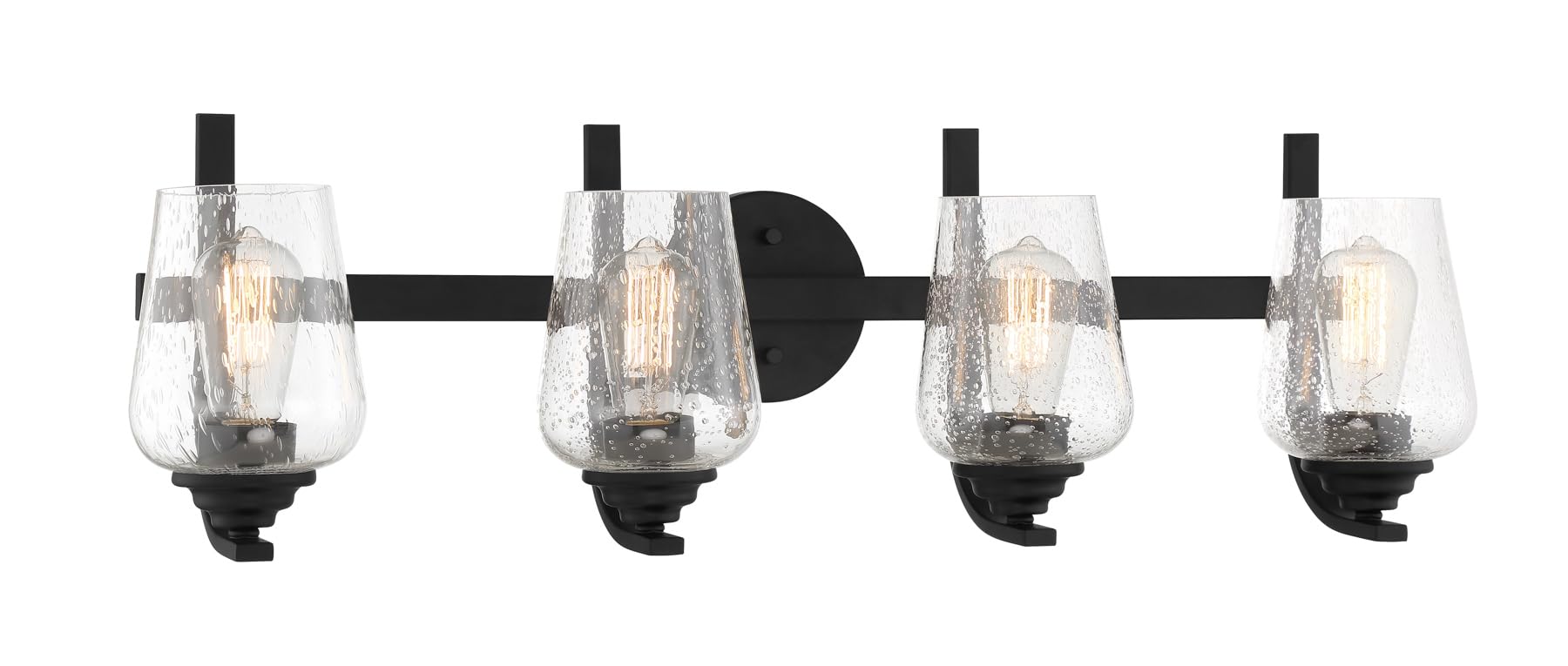 Minka Lavery 1924-66A Shyloh 4-Light Wall Sconce - 240W Coal Black Finish - Modern Lighting for Living Room, Bedroom & Hallway