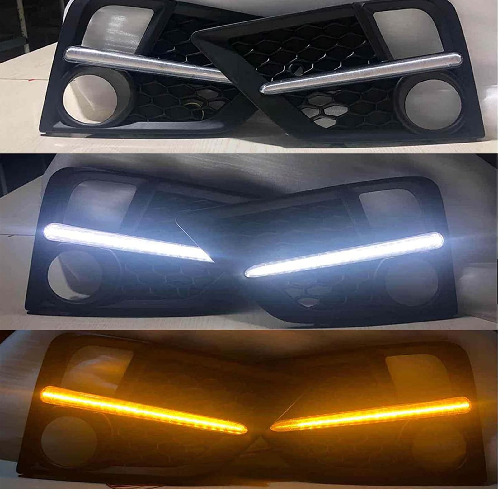 Black LED Fog Light Covers with Daytime Running Lights for 2018-2020 Honda Odyssey - Driver & Passenger Side Pair - Smoked Lens Fog Lamp Bezels with Turn Signal - Upgrade Your Vehicle's Style & Visibility for Night Driving and Bad Weather Conditions