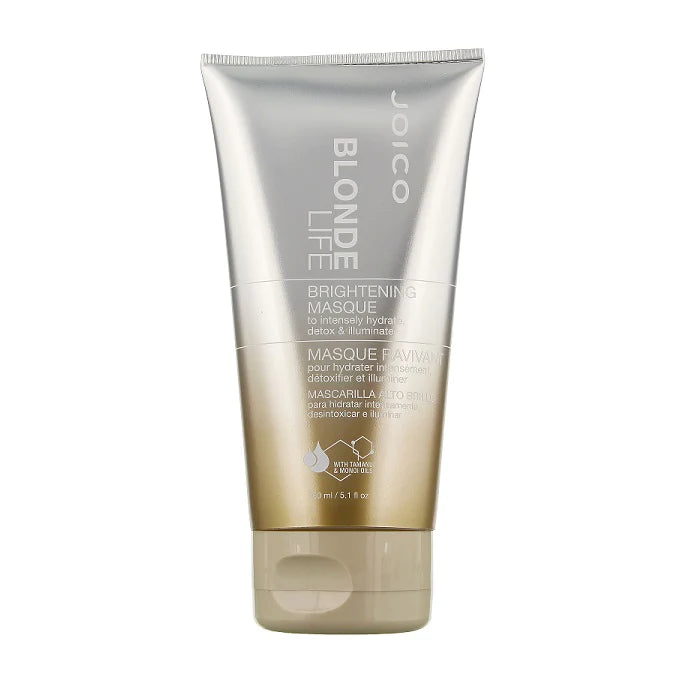 Joico Blonde Life Brightening Masque 150ml - Purple Toning Treatment for Blonde & Gray Hair - Salon Quality Hair Mask for Color-Treated & Bleached Hair - Use After Shampoo for Vibrant, Shine-Enhancing Results