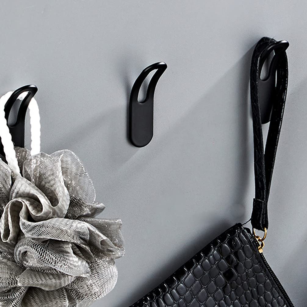 6-Pack Heavy Duty Sticky Wall Hooks for Coats, Keys, Towels & Backpacks - Rustproof Aluminum Bathroom & Shower Hooks - Space Saving Door & Wall Hangers for Home, Office & Dorm Organization