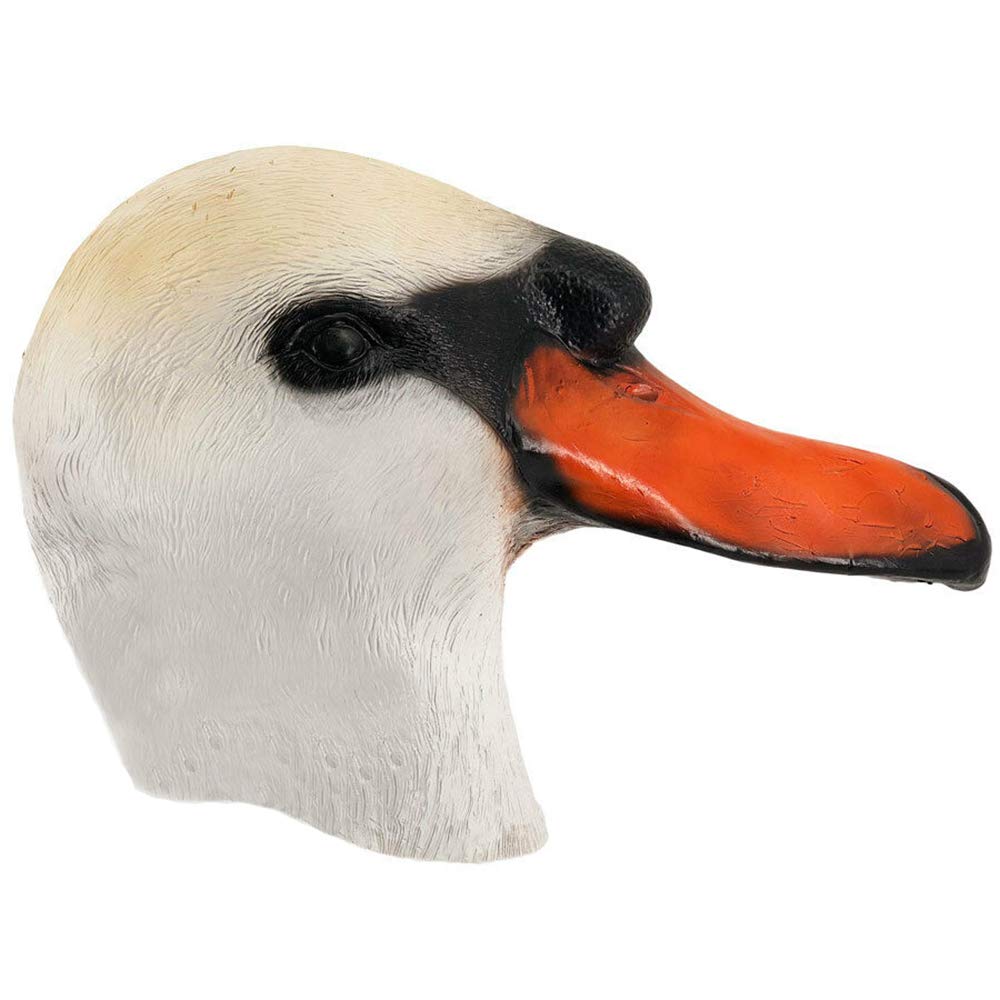 Realistic Swan Latex Mask - White Bird Cosplay for Carnival & Parties