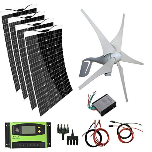 4PCS Solar Panel+400W Wind Turbine