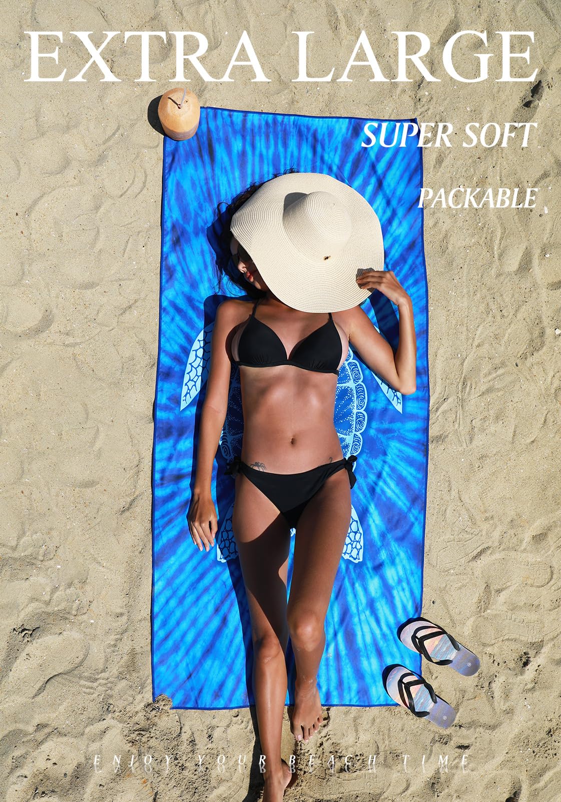 Microfiber Lightweight Quick-Dry Beach Towel - Sand Free, Super Absorbent, Oversized (40x80 inches) for Adults | Perfect for Swimming, Pool, Yoga, Gym, Travel & Beach Vacations