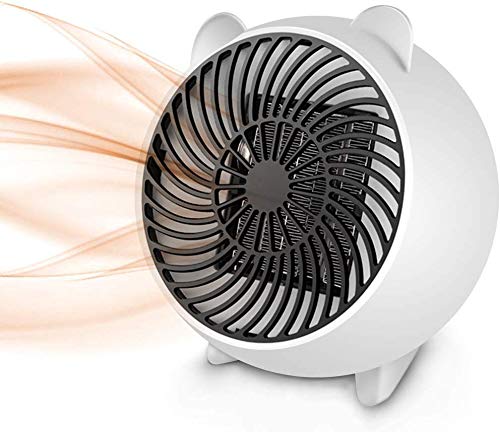 UCAN 500W Mini Space Heater - Portable PTC Ceramic Electric Heater with Overheat Protection, Quiet Fan for Office, Home & Bedroom Use - Compact Personal Heater for Winter Warmth (White)