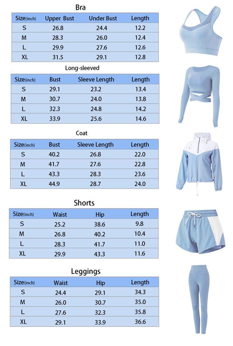Inmarces 5-Piece Women's Workout Sets - Yoga Outfits, Activewear Tracksuit for Gym, Running & Fitness | Comfortable & Stylish Exercise Clothes for Women