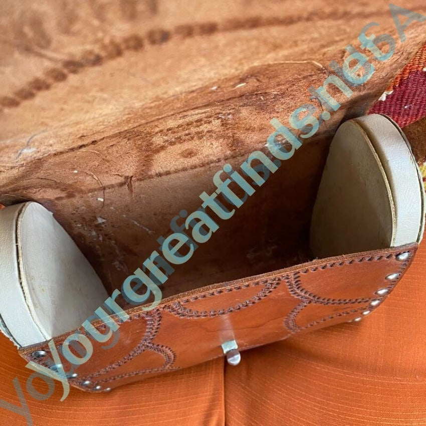 Vintage Costa Rica Leather and Wood Turn Lock Handbag - Stylish Crossbody Purse for Women, Boho Chic Travel Bag for Everyday Use & Weekend Getaways