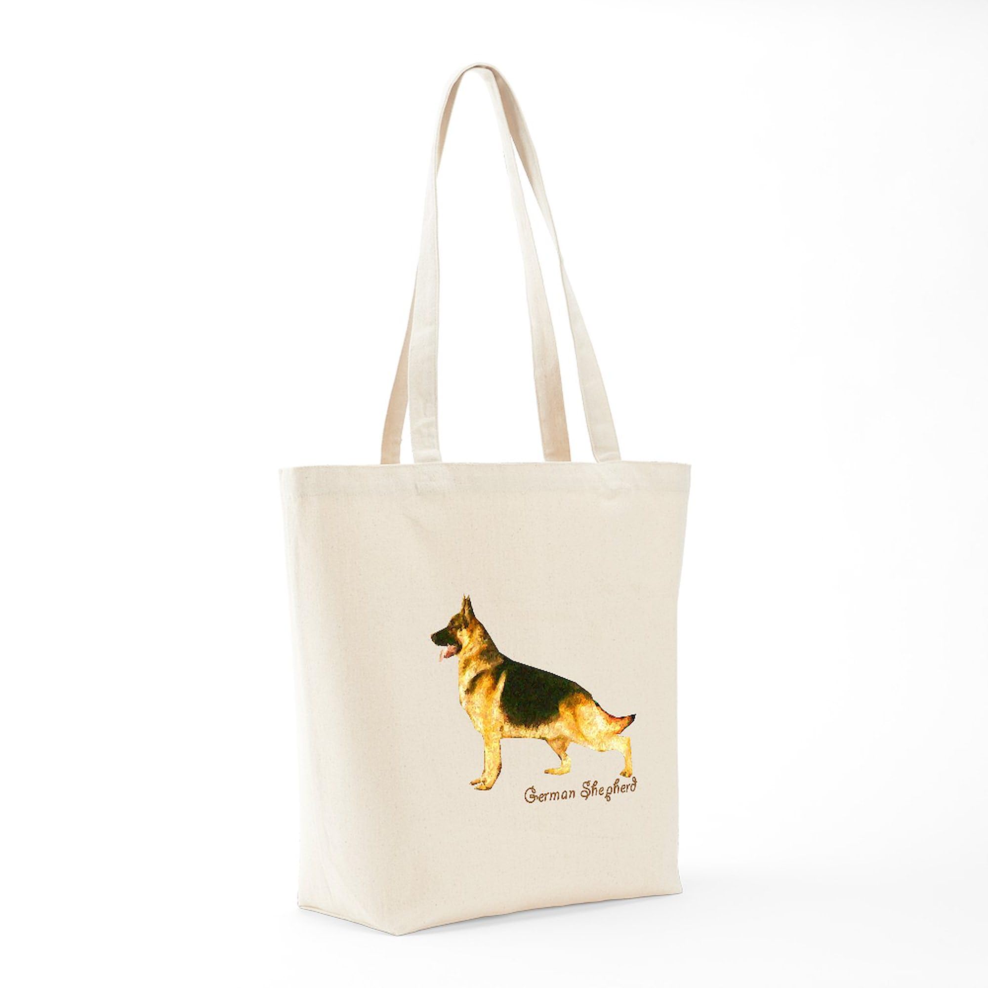 German Shepherd Tote Bag - Natural Canvas Reusable Shopping Bag for Groceries, Beach & Everyday Use | Durable Eco-Friendly Tote