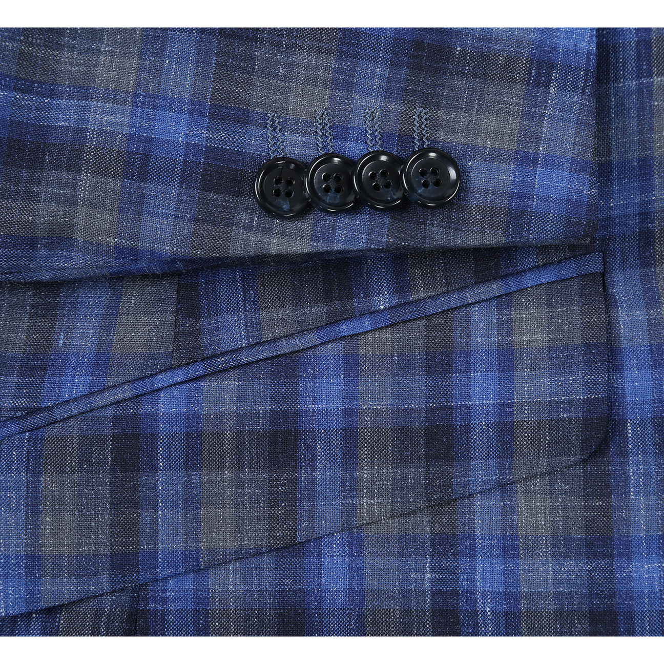 Alessandro Vitello by Renoir Slim Fit Wool Blend Checked Blazer - Blue 563 | Premium Men's Formal Jacket for Office, Business Meetings & Special Occasions