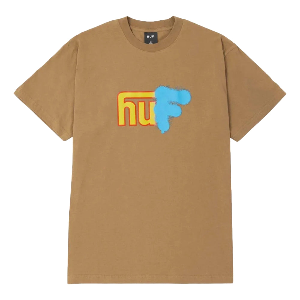 HUF Upside Downtown Short Sleeve T-Shirt in Camel - Casual Streetwear for Men | Perfect for Everyday Wear and Urban Fashion
