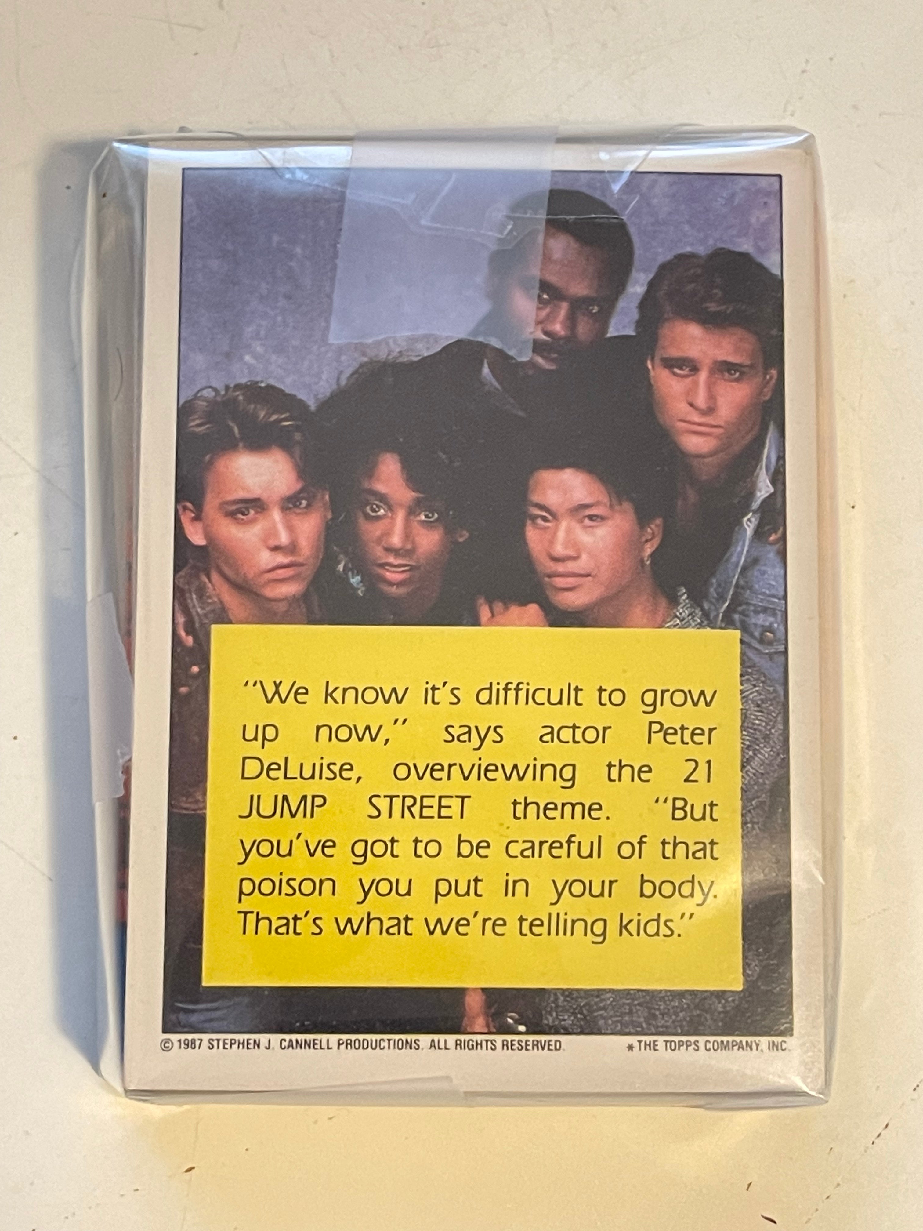 21 Jump Street 1987 Trading Cards Complete Set with Original Wrapper - Collectible TV Show Memorabilia for Fans and Card Collectors
