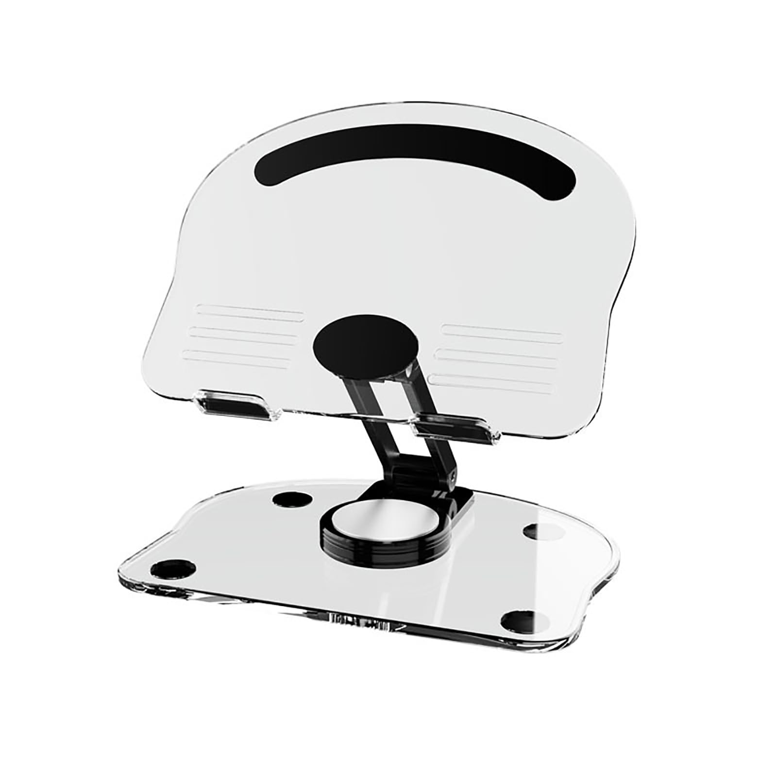 Acrylic Phone & Tablet Stand - Adjustable, Portable, 360° Rotating Base - Foldable Transparent Holder for Desk, Home, Office - Perfect for Watching Videos, Video Calls & Hands-Free Reading