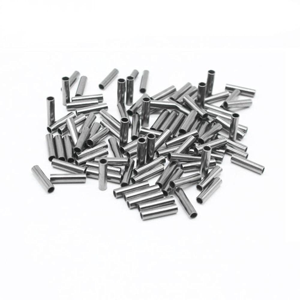 100 Pcs Stainless Steel Fishing Wire Pipes - Durable Alloy Crimp Sleeves & Line Connectors for Saltwater & Freshwater Fishing Leaders | Perfect for DIY Tackle Repair & Rigging
