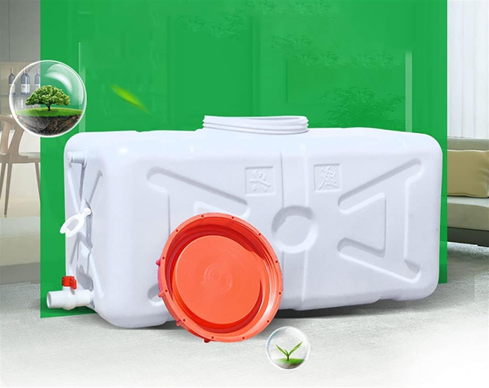 200L Large Capacity Water Storage Container with Tap - Portable Plastic Drinking Water Tank for Camping, Emergency, and Outdoor Use