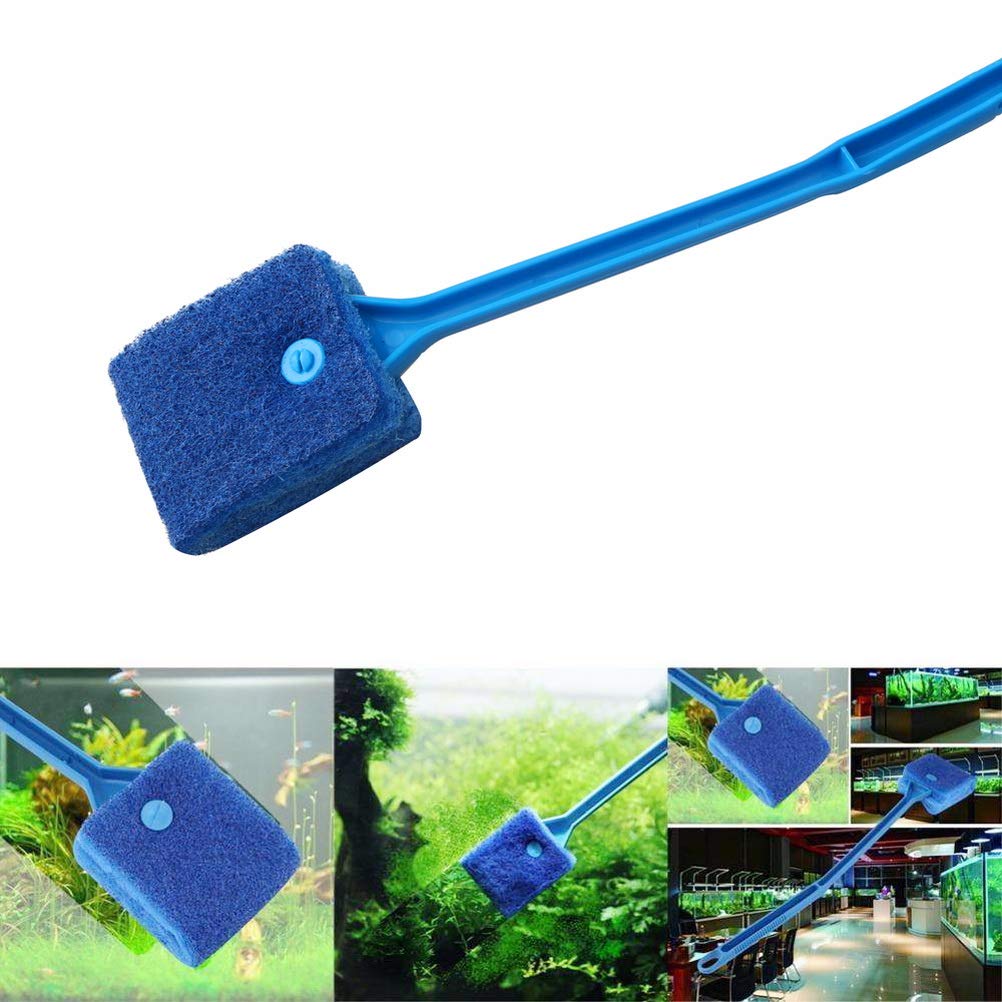 Kuou Aquarium Fish Tank Cleaning Sponge Brush - Reusable Double-Sided Algae Scrubber for Glass Tanks | Perfect for Freshwater & Saltwater Aquarium Maintenance