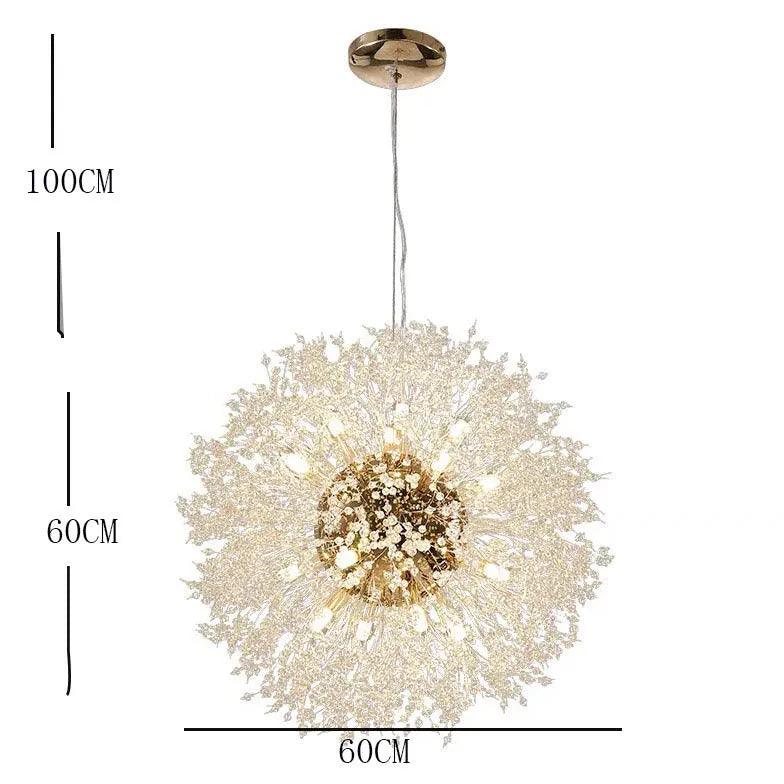 Starburst Gold Crystal Modern Chandelier - Elegant Ceiling Light Fixture for Dining Room, Living Room & Bedroom Decor