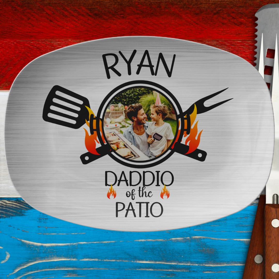 Personalized BBQ Grill Plate - Custom Birthday Gift for Dad, Perfect for Outdoor Grilling & Patio Parties