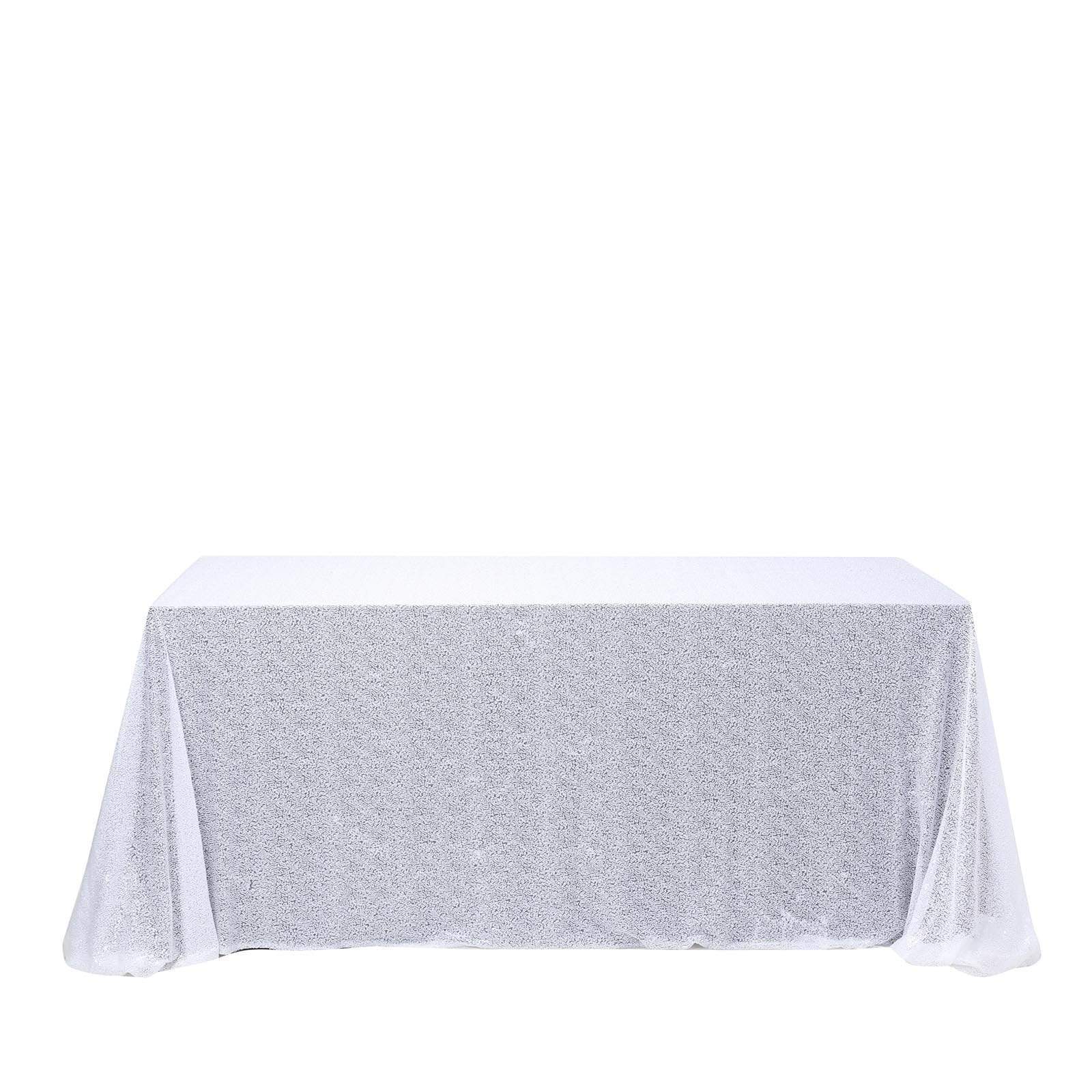 90x156 Inch Sparkling Sequined Rectangular Tablecloth for Wedding, Party, Banquet & Holiday Decor - Elegant Dining Table Cover for Special Occasions