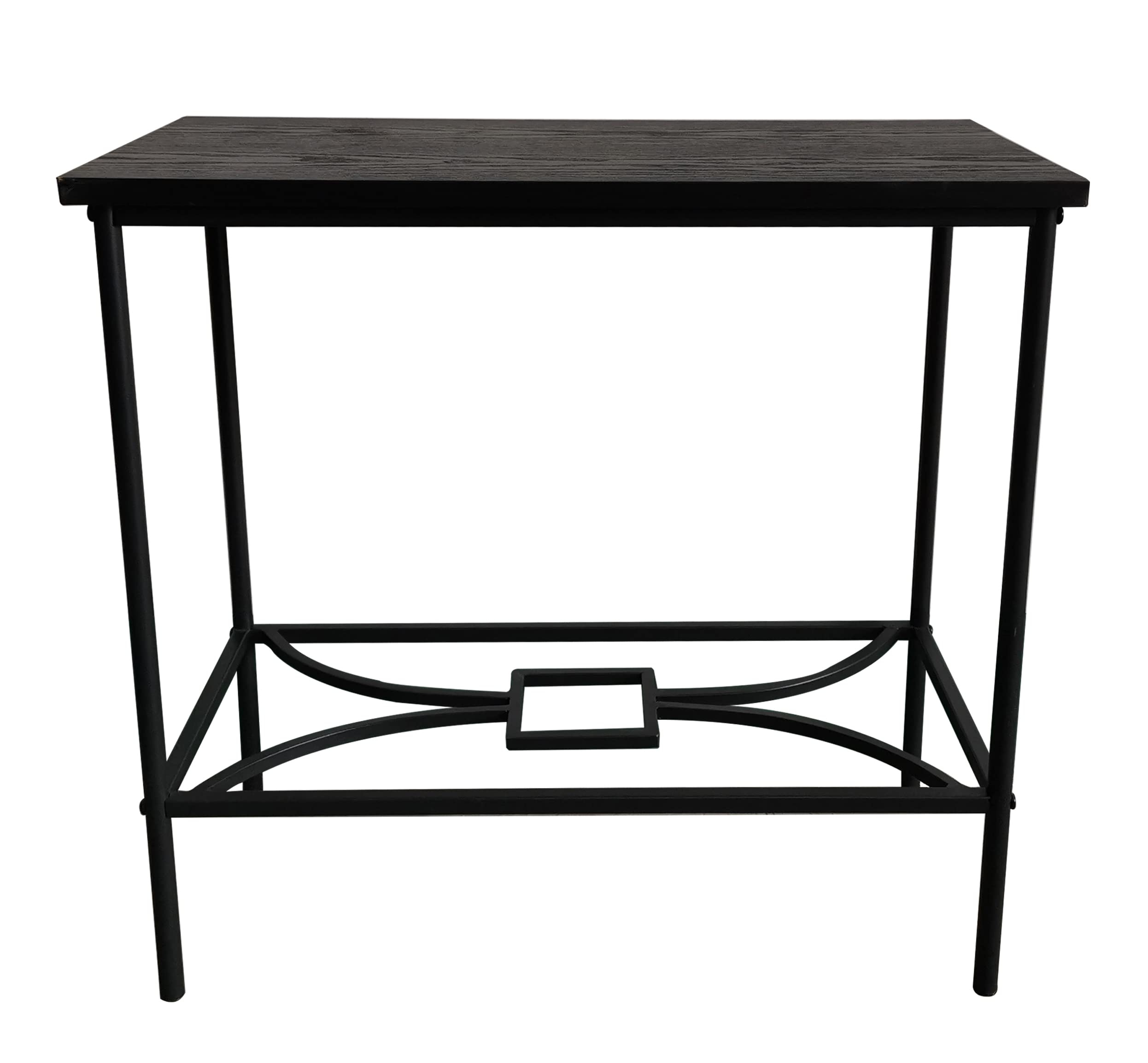 KB Designs - Black Metal and Wood Accent Side Table, Nightstand or End Table - Perfect for Living Room, Bedroom, or Office Decor
