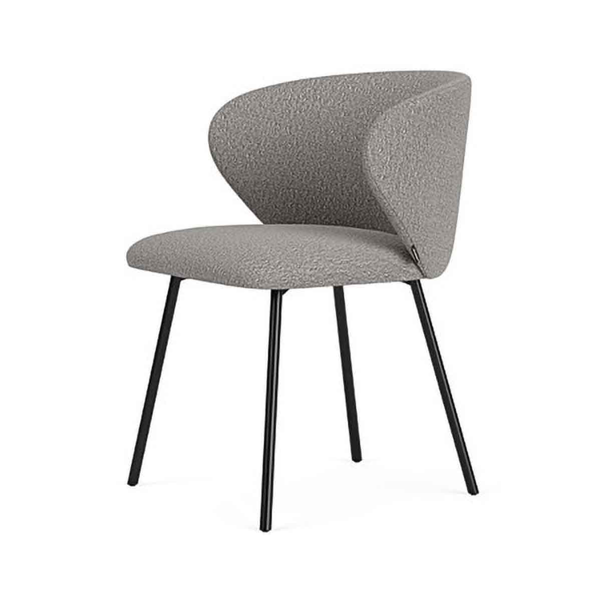 Ellie Boucle Dining Chair - Modern Upholstered Accent Chair for Kitchen, Dining Room, or Office - Soft Textured Fabric & Sturdy Wooden Legs - Perfect for Home Decor & Entertaining