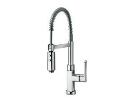 La Toscana Novello Single Handle Kitchen Faucet with Spring Spout in Brushed Nickel Finish - Perfect for Modern Farmhouse & Contemporary Kitchen Sinks