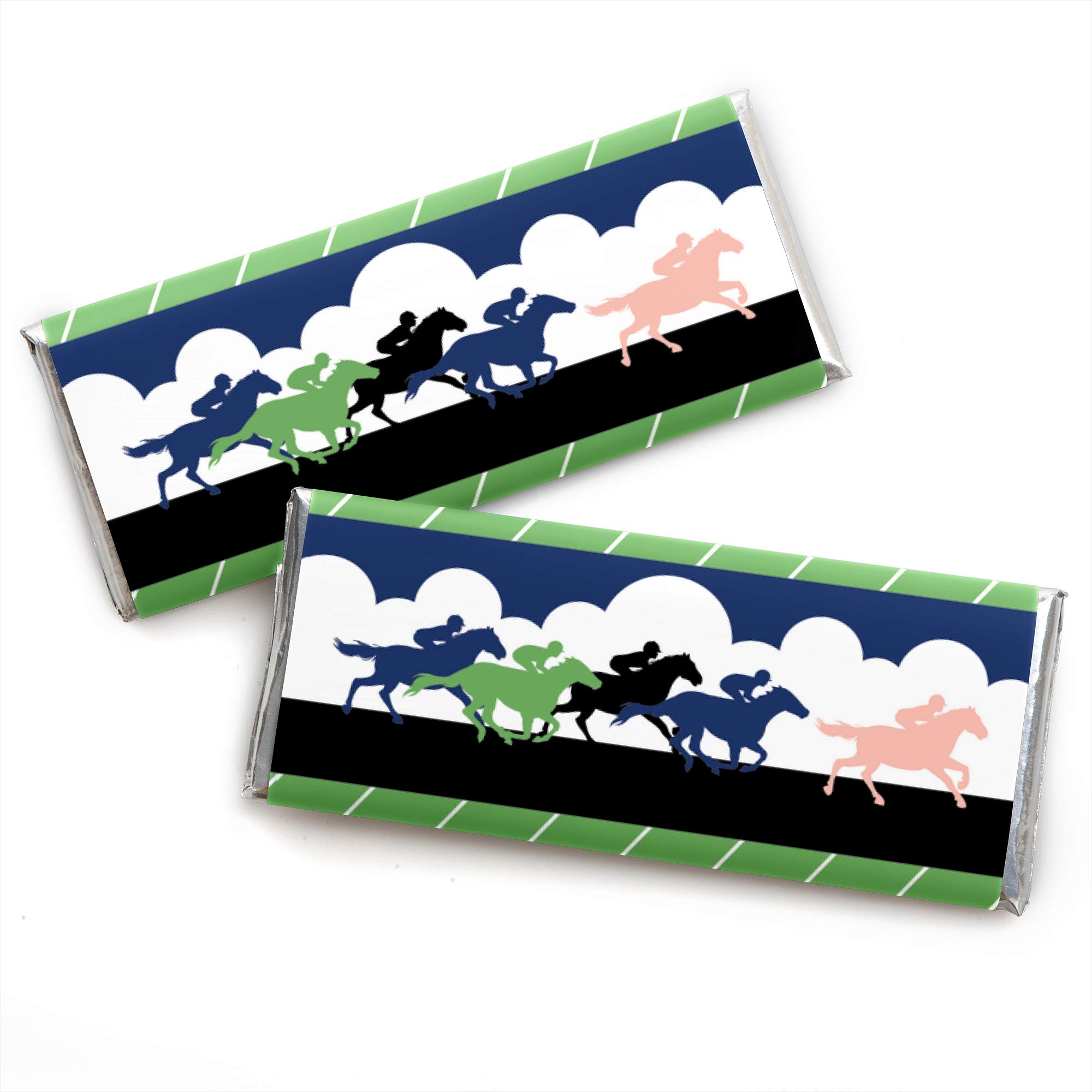 Big Dot of Happiness Kentucky Derby Candy Bar Wrappers - Set of 24 Race Party Favors for Horse Racing Theme Events, Birthday Parties & Derby Day Celebrations