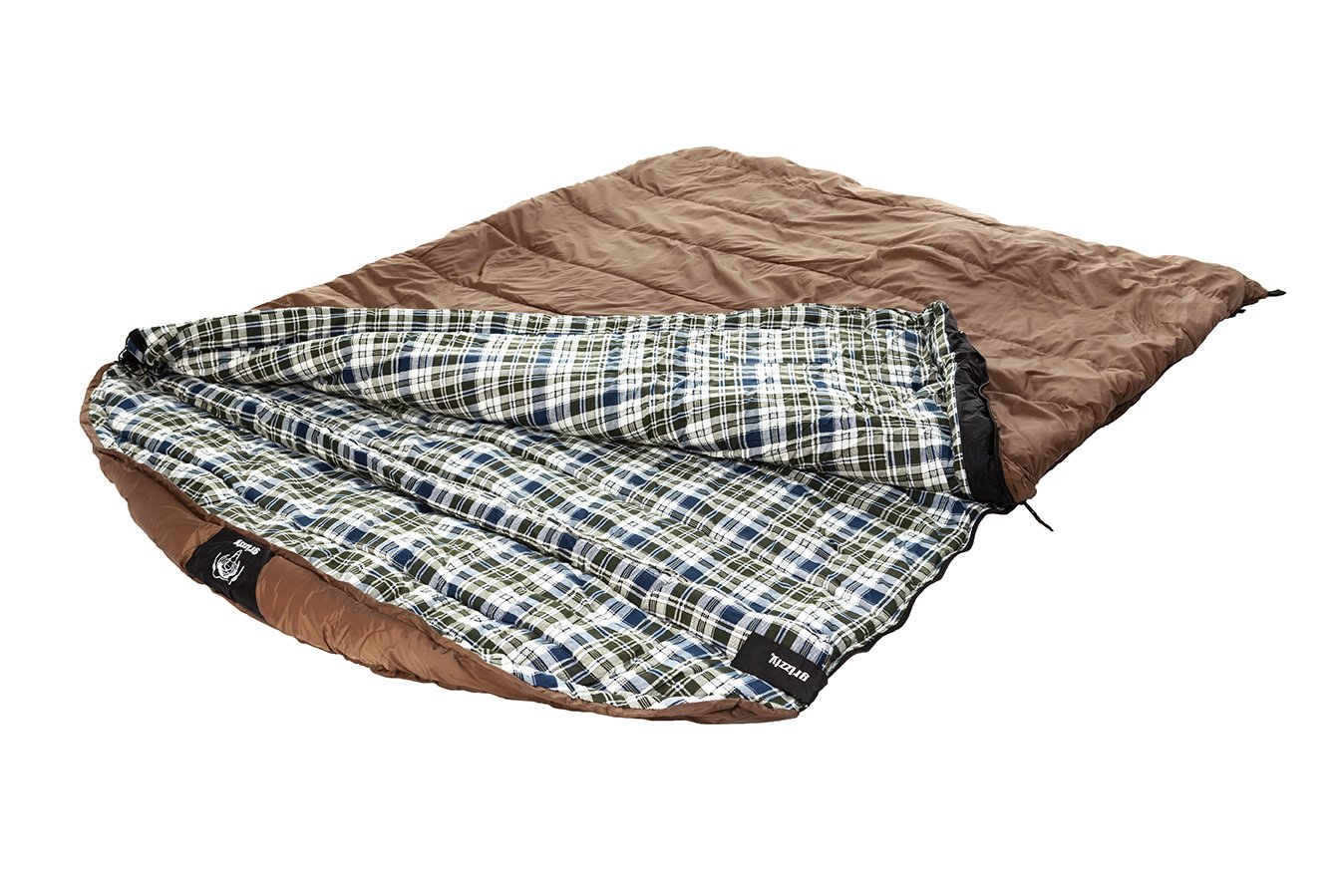 Grizzly by Black Pine 2-Person Sleeping Bag - Warm & Waterproof for Camping, Hiking, Backpacking & Outdoor Adventures
