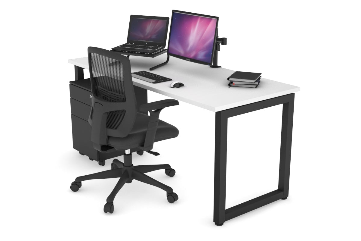 Quadro Loop Legs Office Desk - 1600L x 700W Modern Workstation for Home & Office - Perfect for Remote Work, Study & Conference Rooms