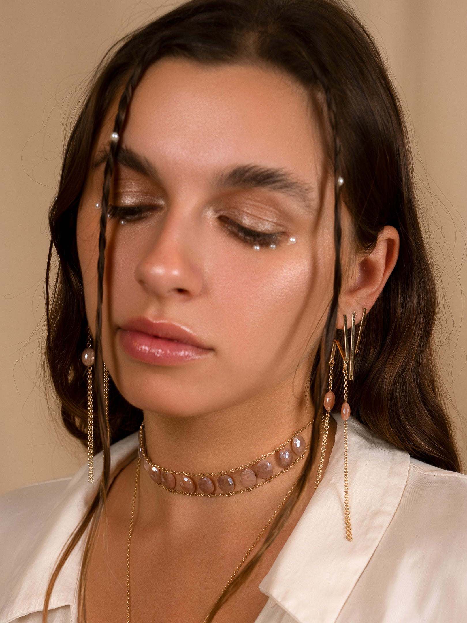 Doublicious Large Gemstone Earrings for Women - Elegant Statement Jewelry for Parties, Weddings & Special Occasions