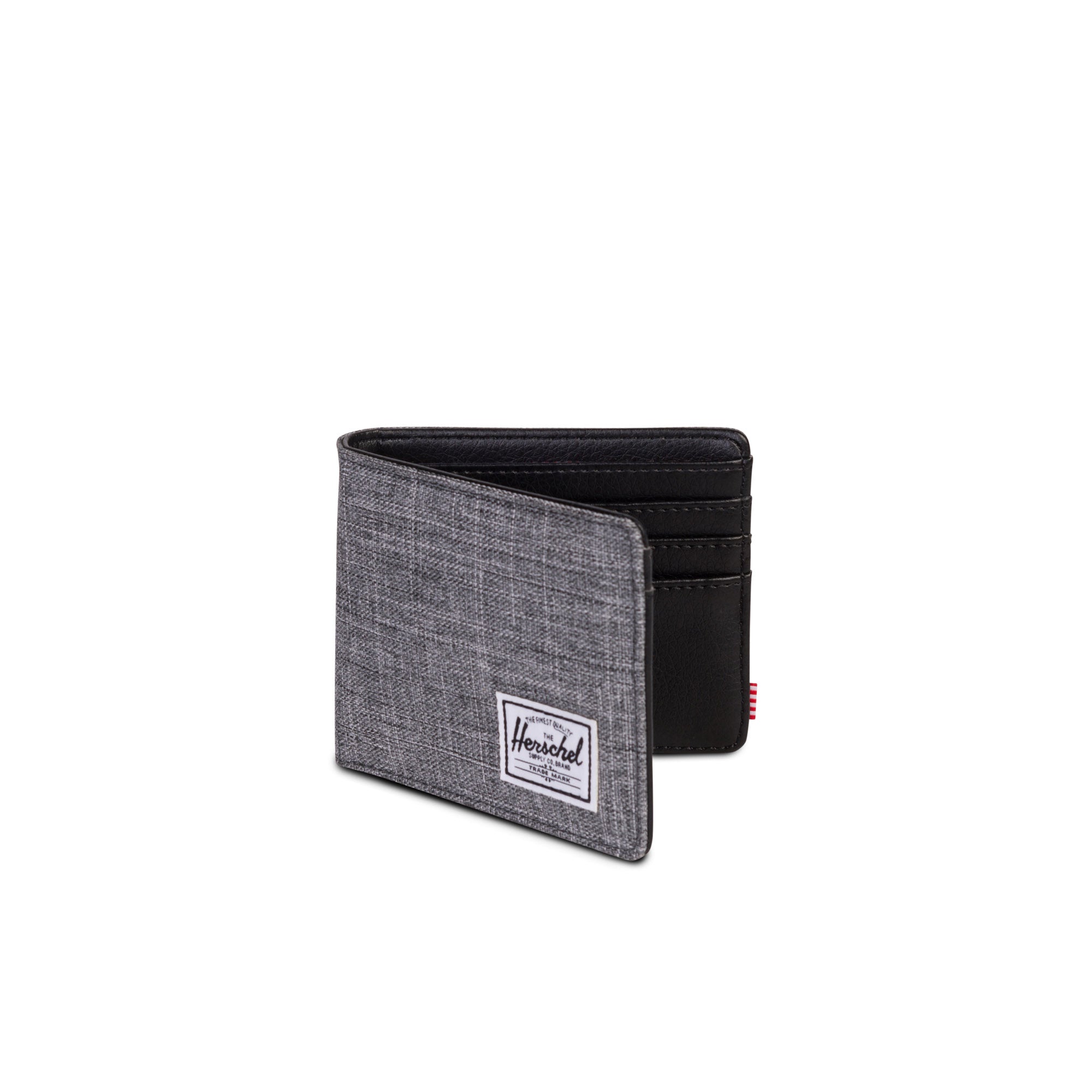 Herschel Hank RFID Blocking Wallet in Raven - Slim Bifold Leather Wallet for Men & Women - Perfect for Travel, Everyday Use & Gift Giving