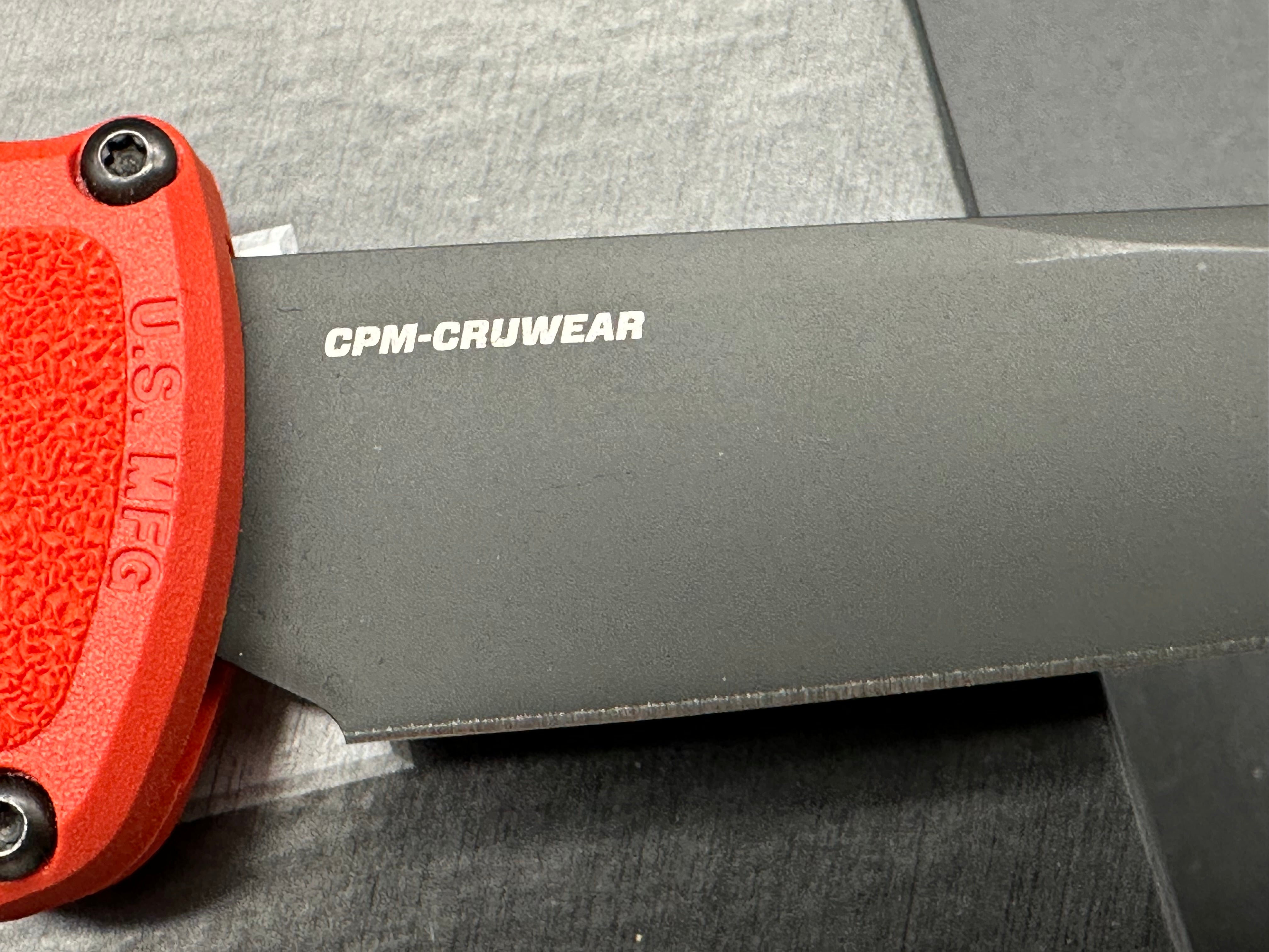 Benchmade Shootout Limited Edition CPM Cruwear Folding Knife - Red Grivory Handle for Outdoor, Camping & EDC Use