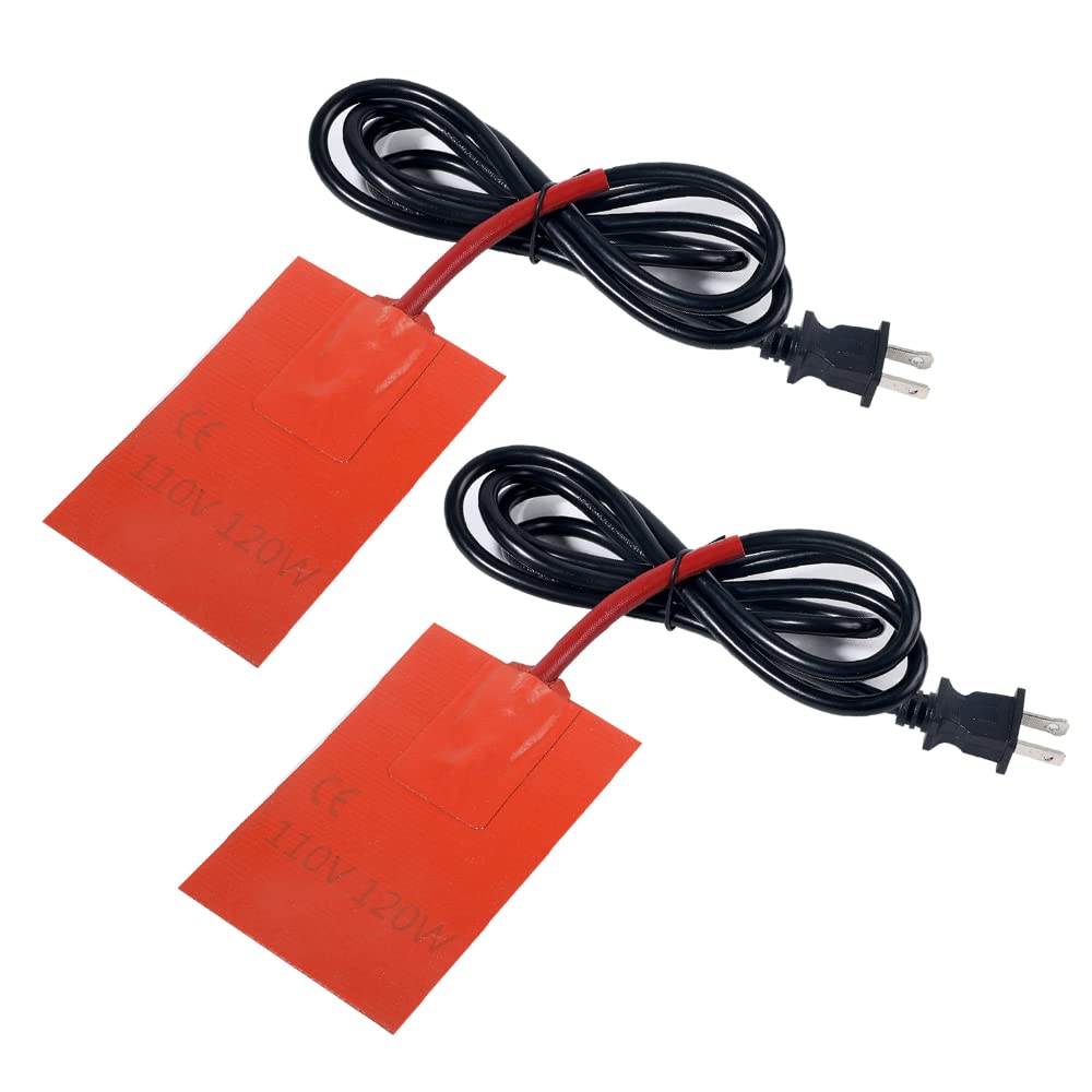 Rsept 120W Magnetic Engine Heater Pad - 5.6 Ft Silicone Oil Pan Heater with Heat Protector for Cars & Trucks (2 Pack) | Winter Engine Warm-Up & Cold Weather Protection