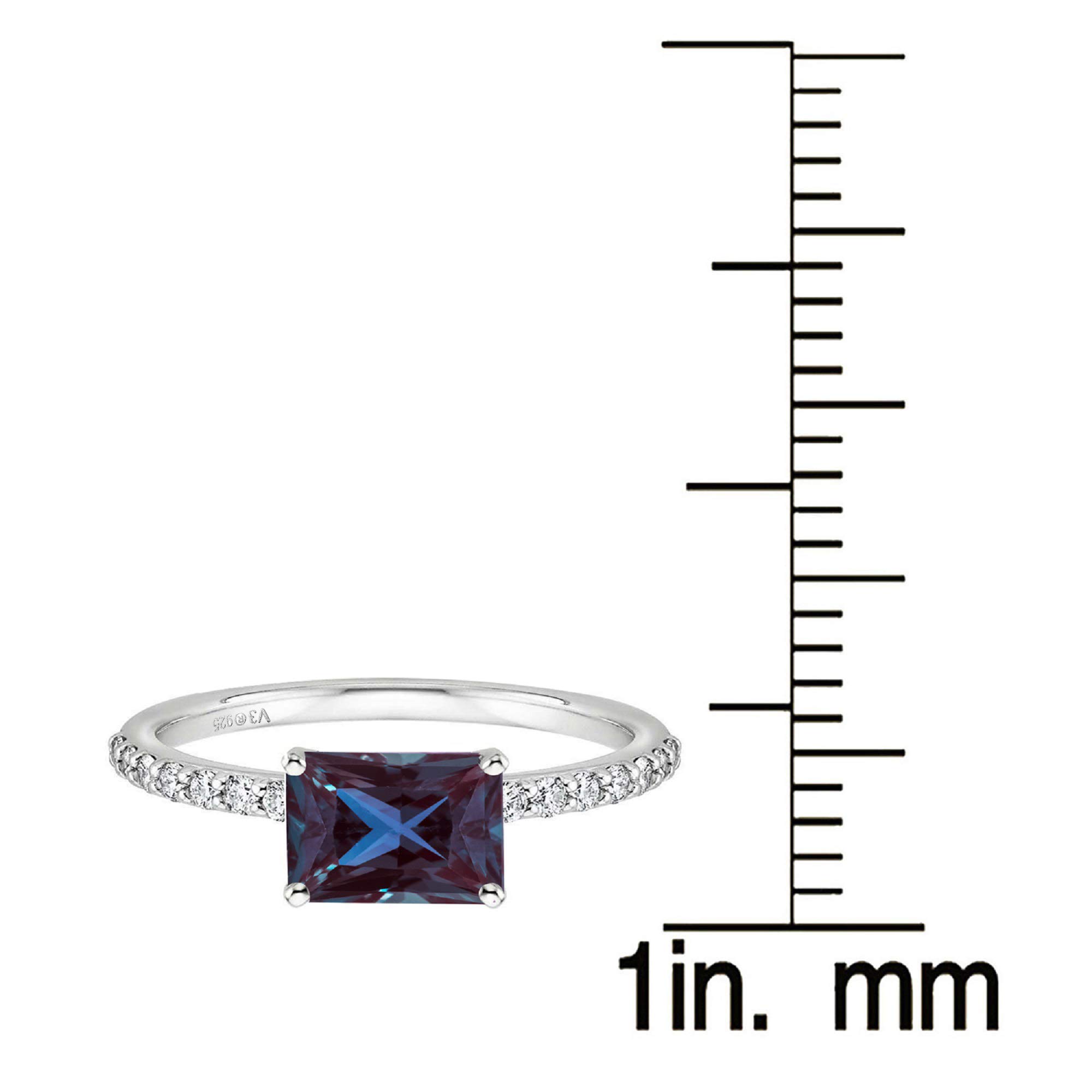 Exquisite Sterling Silver Engagement Ring with Color Changing Alexandrite & White Topaz | Perfect for Proposals, Weddings & Anniversary Gifts