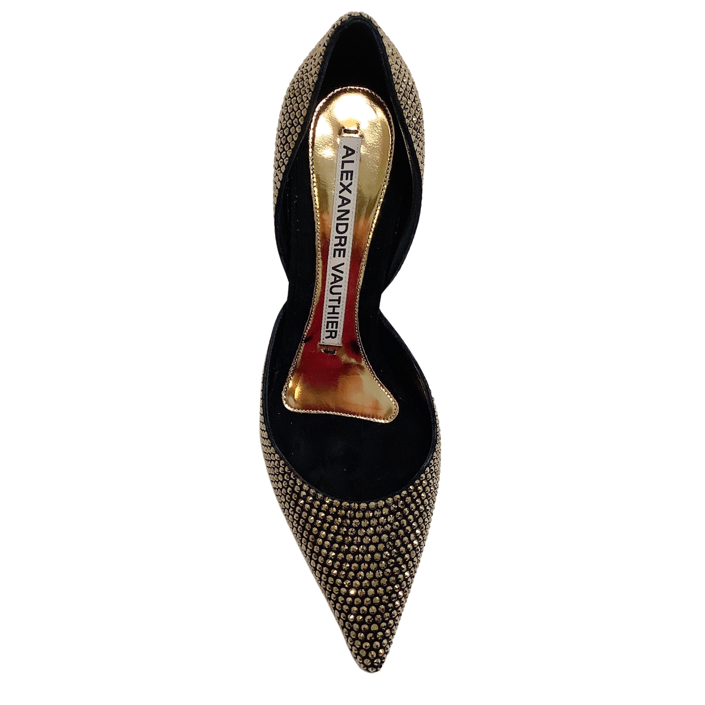 Alexandre Vauthier Gold Crystal Alex Pumps - Luxury Women's High Heels for Evening Parties & Special Occasions