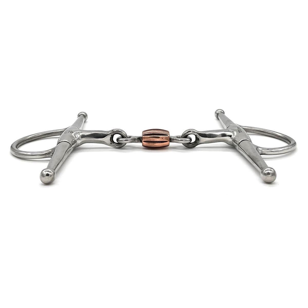 AJR Hexagon Copper Cricket Roller Full Cheek Bit - English Horse Riding Bit for Dressage & Jumping - Comfortable Training Bit for Horses - Perfect for Equestrian Sports & Show Events