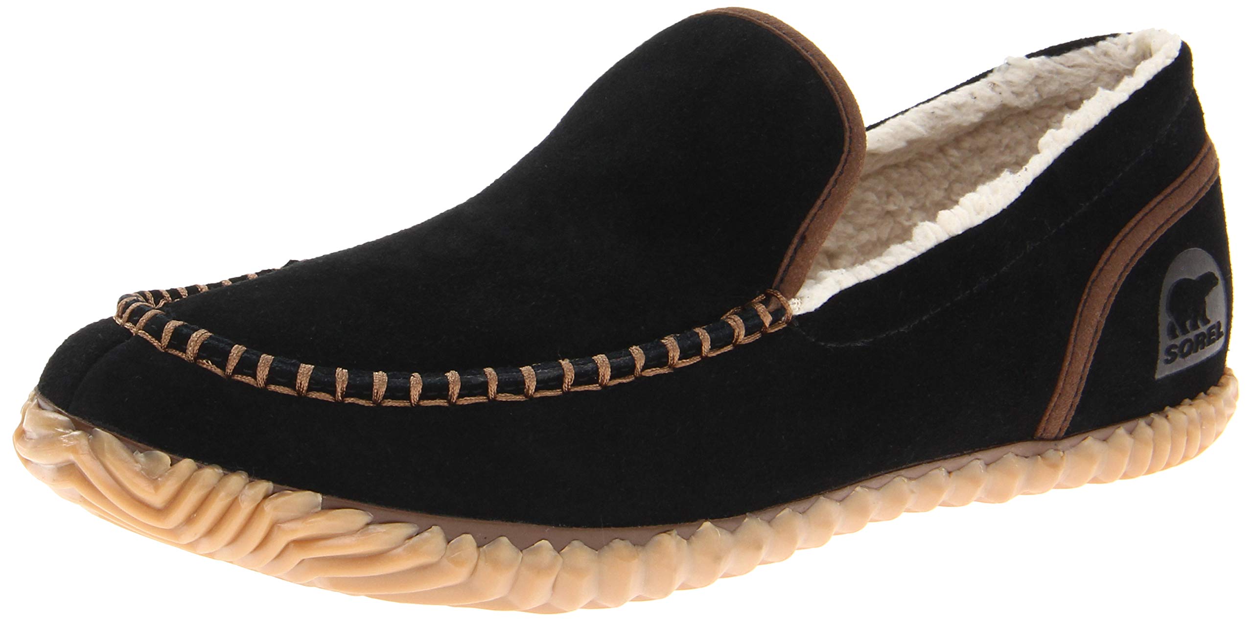 SOREL Men's Dude Moc House Slippers with Faux Fur Lining - Warm Indoor Winter Slippers for Men, Cozy Home & Lounge Wear, Non-Slip Comfort for Relaxing at Home