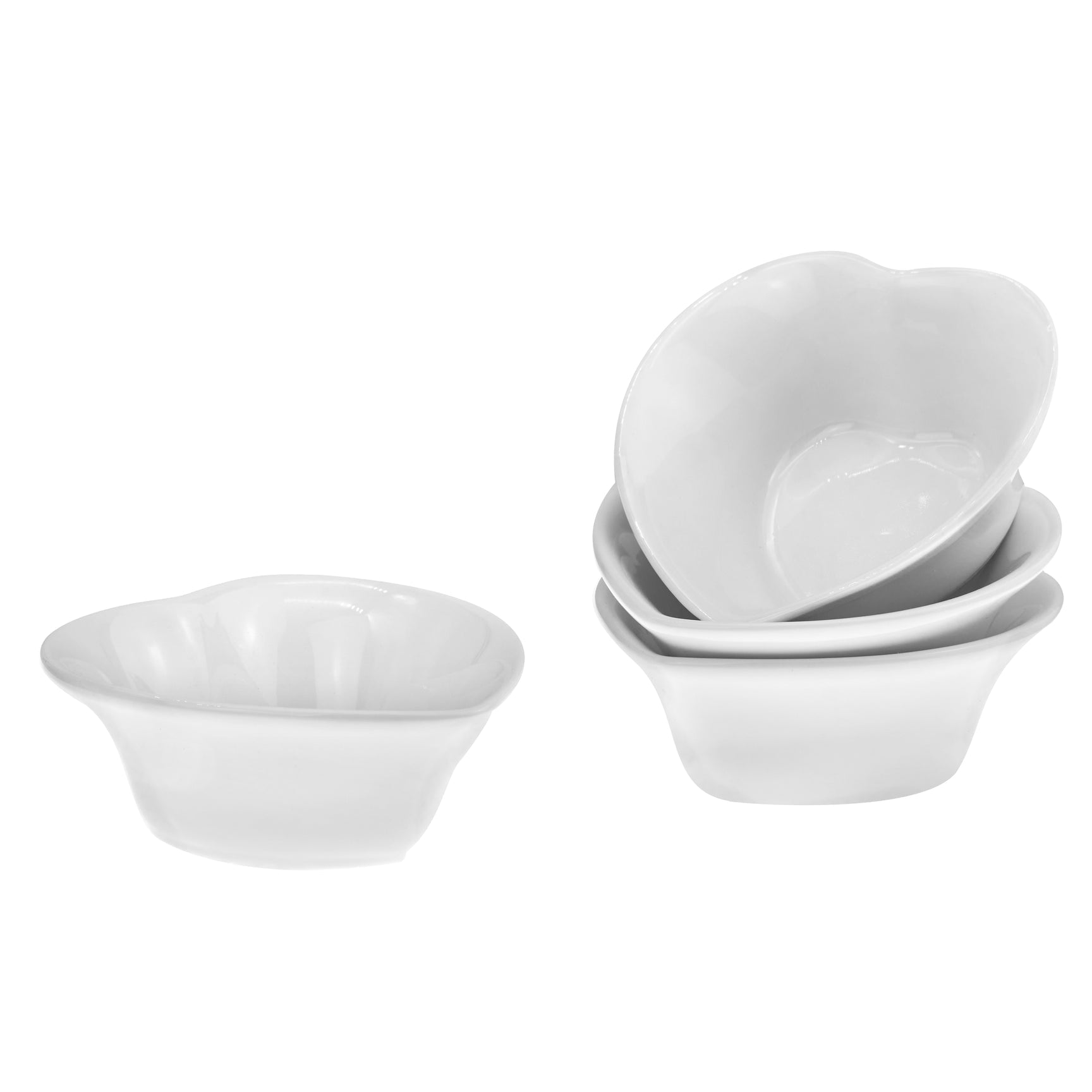 Heart-Shaped Ramekins for Baking - Set of 6 Ceramic Dessert Dishes - Perfect for Valentine's Day, Romantic Dinners & Creme Brulee - Oven & Microwave Safe