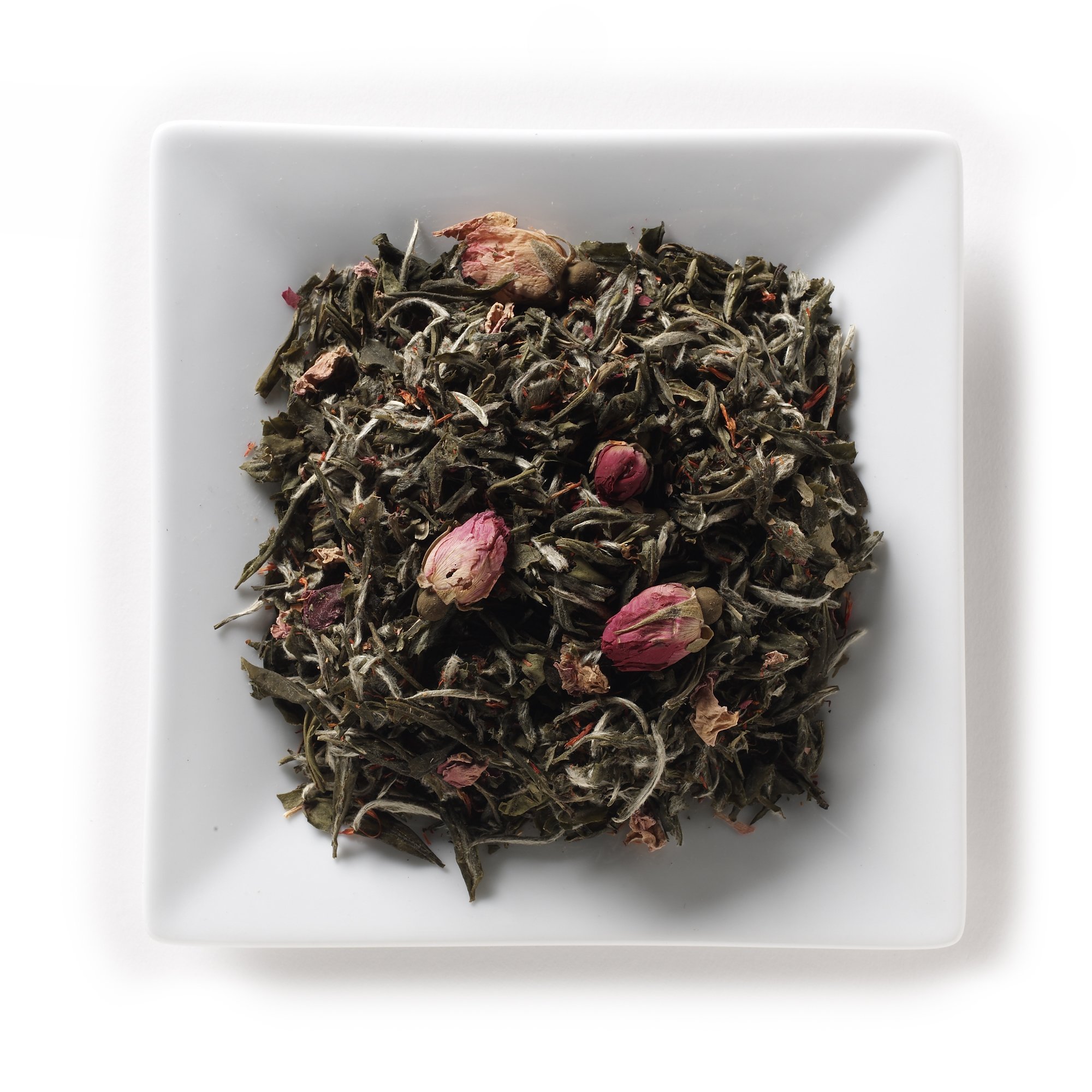 Premium Mahamosa Rose White Tea (Bai Mu Dan) 2 oz - Organic Loose Leaf White Tea Blend with Safflowers & Rose Petals - Pai Mu Tan Tea for Relaxation & Wellness - Perfect for Afternoon Tea & Gift Giving